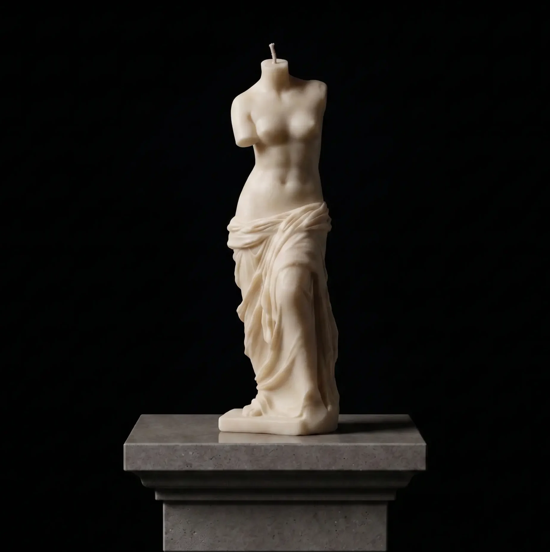 Canney sculptural candle, the Venus goddess bust hand-cast in natural wax