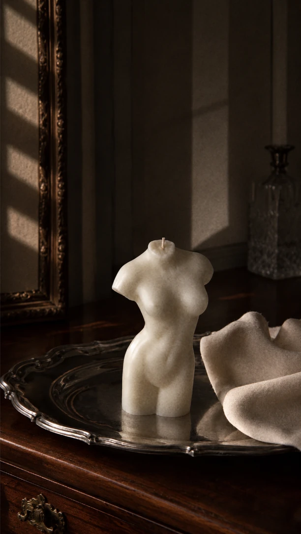 Vish sculptural candle in situ