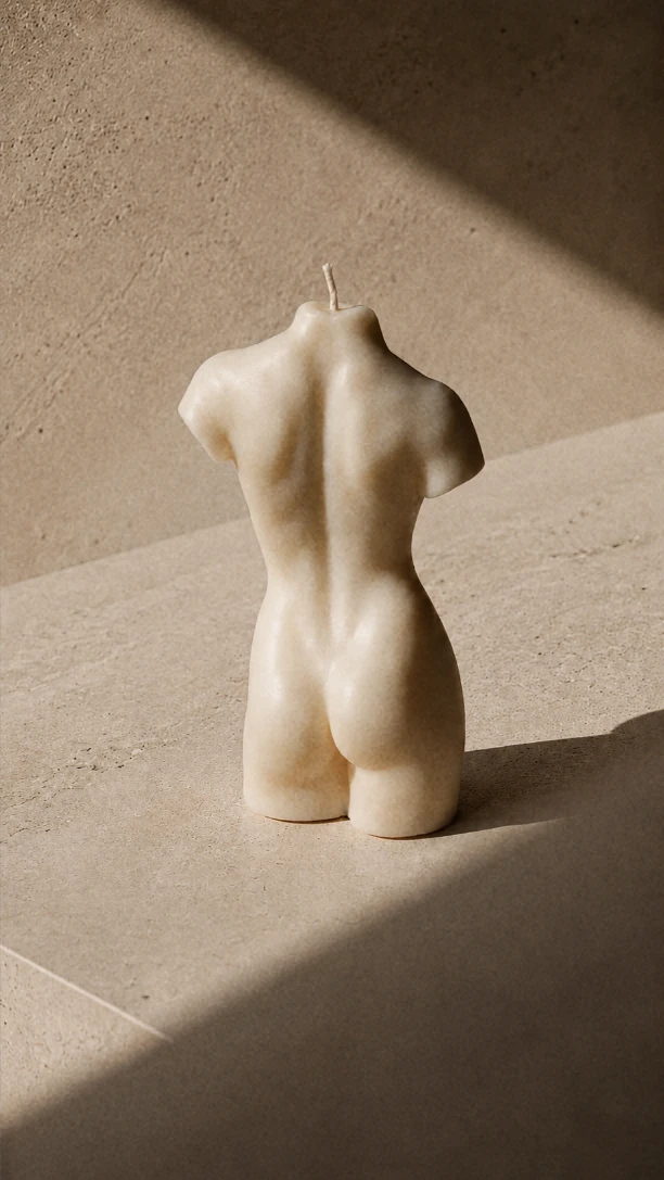 Vish sculptural candle in situ