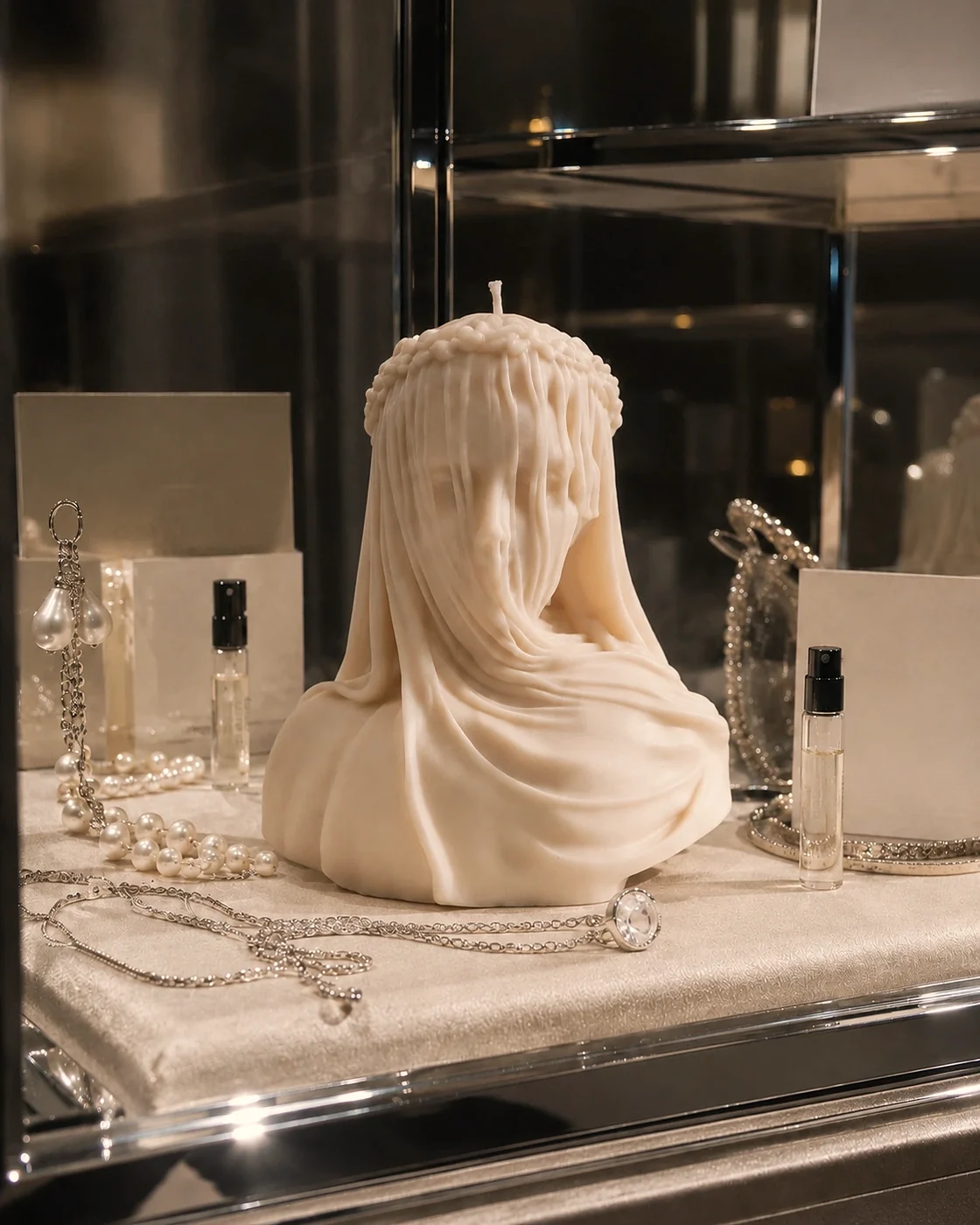 Grace veiled sculptural candle