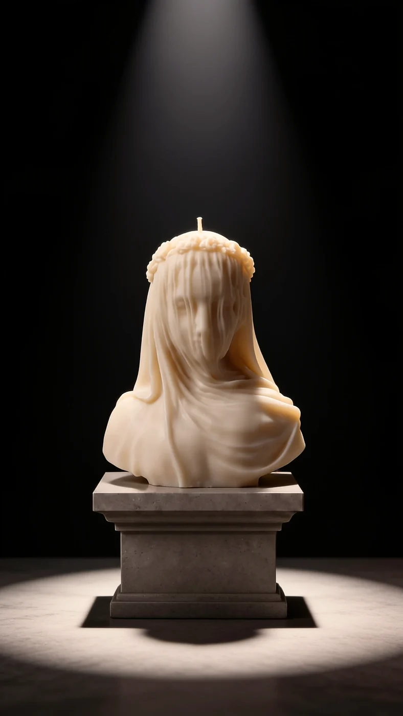 Grace veiled sculptural candle