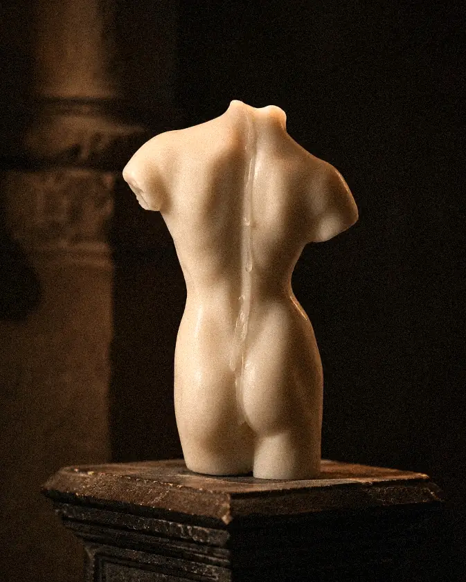Vish sculptural candle in situ