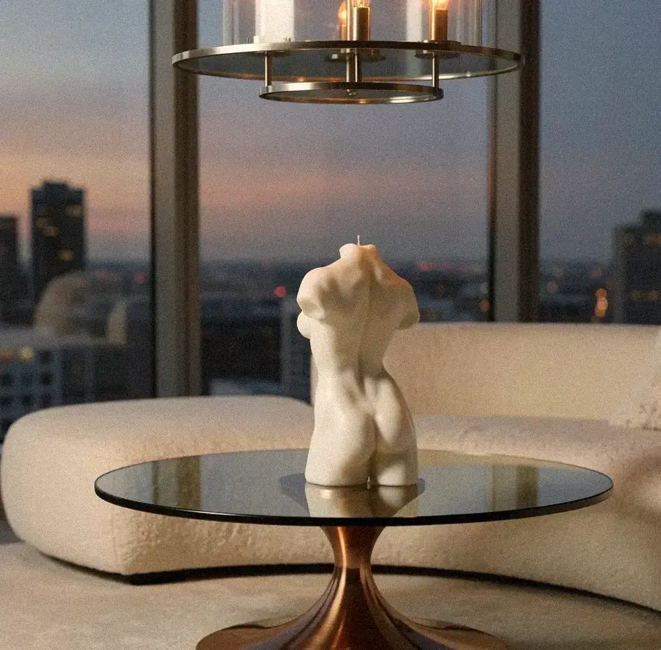 Vish sculptural candle in situ