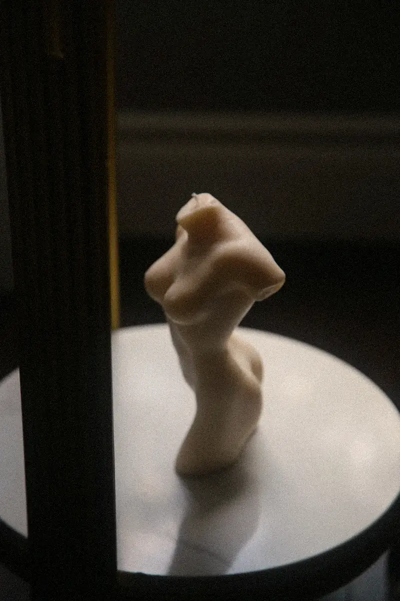 Vish sculptural candle in situ
