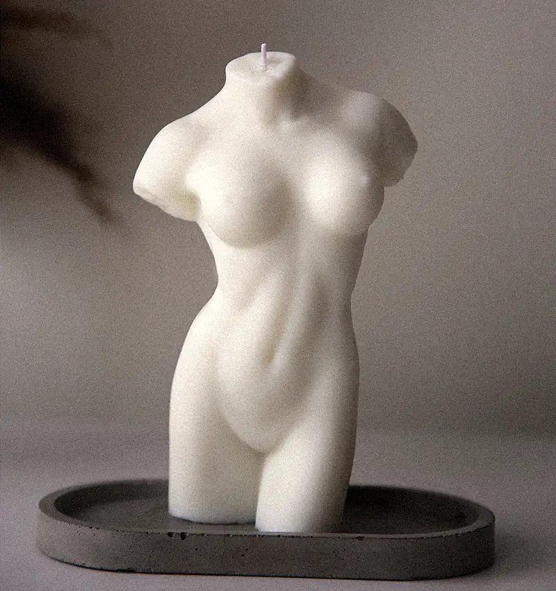 Vish sculptural candle in situ